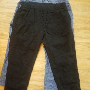 Black Linen Blend Pants Sz SMALL Old Navy